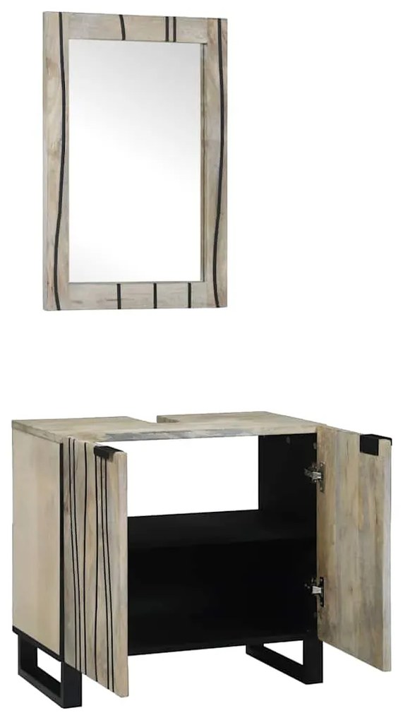 vidaXL Σετ Επίπλων Μπάνιου με ράφι 2 pcs Λευκό 62 x 33 x 58 εκ.