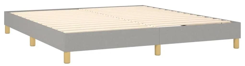 Κρεβάτι Boxspring με Στρώμα &amp; LED Αν.Γκρι 160x200 εκ Υφασμάτινο - Γκρι