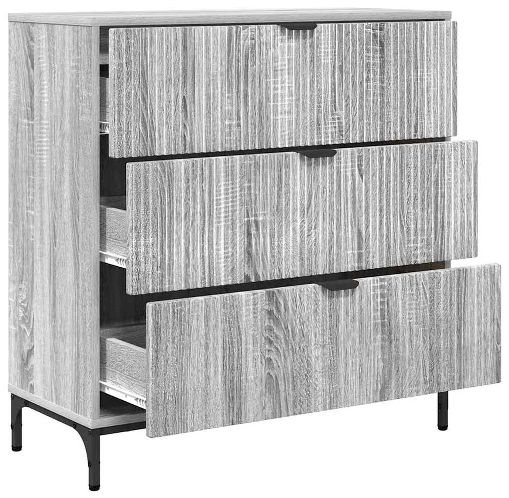 vidaXL Πλαϊνό γραφείο Γκρι sonoma 79.5 x 33 x 82 εκ Επεξεργασμένο ξύλο