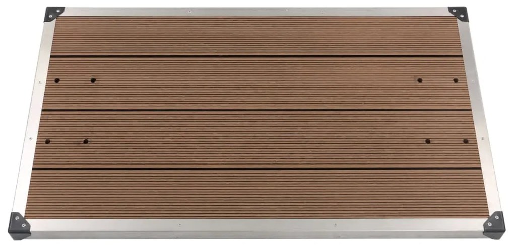 vidaXL Βάση Ντουζιέρας Εξωτερ. Χώρου Καφέ 110x62 εκ. WPC/Ανοξ. Ατσάλι