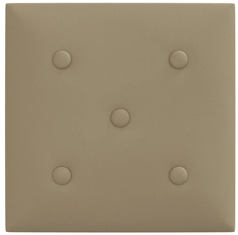 vidaXL Πάνελ Τοίχου 12 τεμ. Καπουτσίνο 30 x 30 εκ. 1,08 μ² Συνθ. Δέρμα