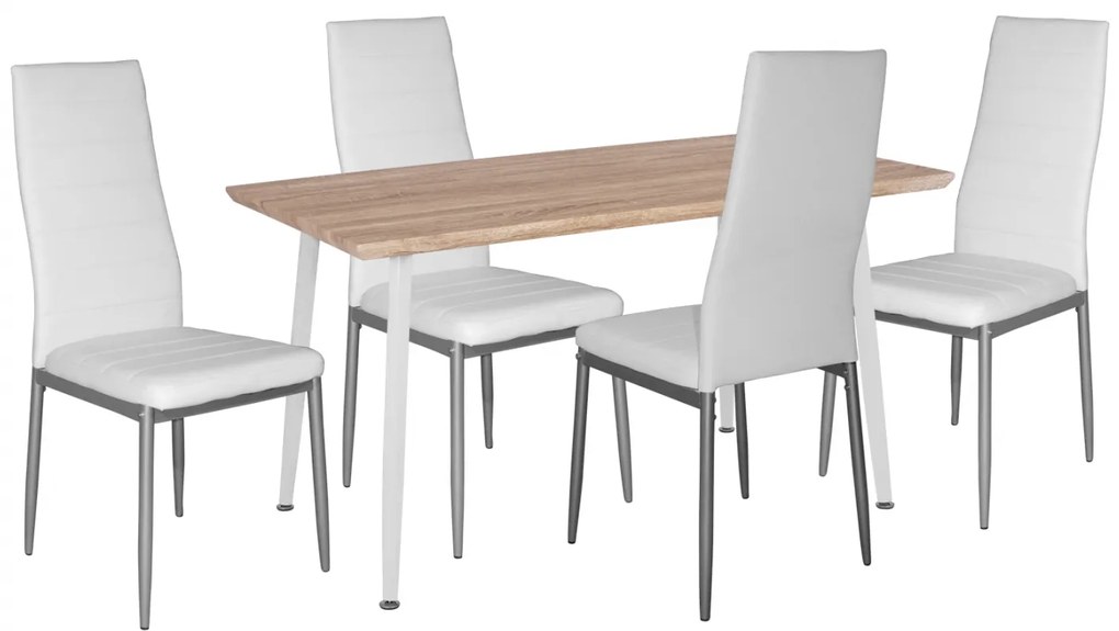 ΣΕΤ 5ΤΜΧ ΤΡΑΠΕΖΙ SONAMA & ΚΑΡΕΚΛΕΣ ΜΕΤΑΛΙΚΕΣ LADY ΛΕΥΚΟ ΧΡΩΜΑ HM11027.01