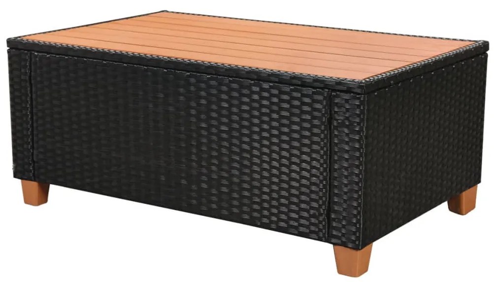 vidaXL Σαλόνι Κήπου 5 Τεμαχίων Μαύρο από Συνθετικό Ρατάν με Μαξιλάρια