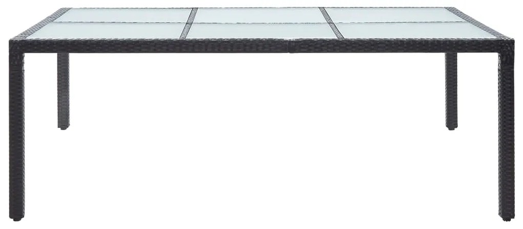 vidaXL Τραπεζαρία Εξωτερικού Χώρου Μαύρη 200x150x74 εκ. Συνθετ. Ρατάν
