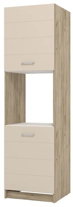 Στήλη κουζίνας DIANA BD 60 Grey Oak - Sand Γυαλιστερό 60x58x216εκ. 60x58x215 εκ.
