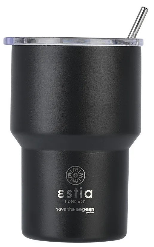 Estia 01-18443 Save the Aegean Θερμος mug Lite 400ml, Midnight Black