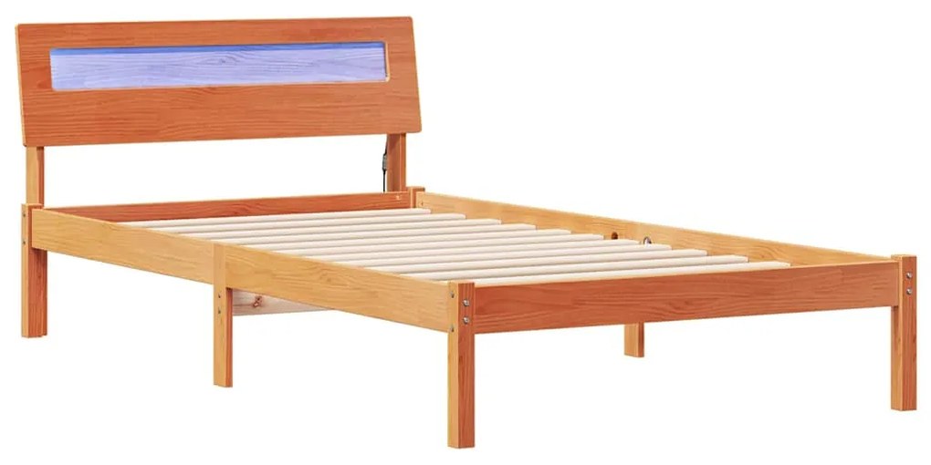 vidaXL Σκελετός Κρεβατιού Καφέ κεριού 100 x 200 cm Μασίφ ξύλο πεύκου