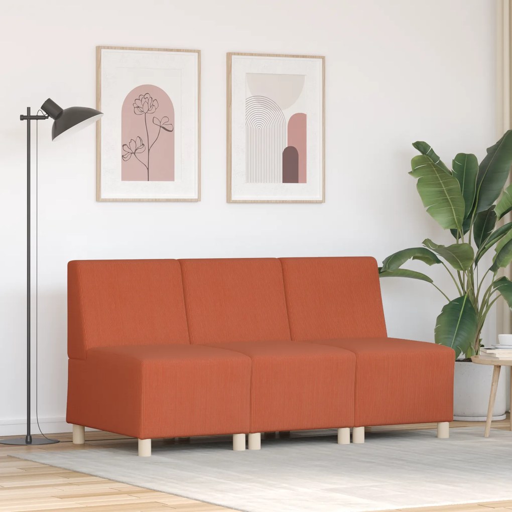 vidaXL Καθίσμα Σαλονιού 3 pcs Πορτοκαλί 55 x 74 x 82 εκ. Βελούδο