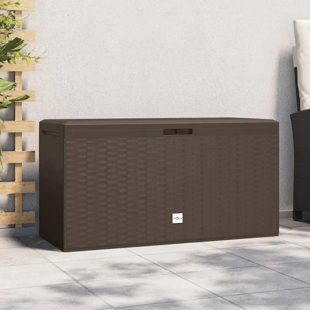 vidaXL Μπαούλο Αποθήκευσης Κήπου Καφέ 114 x 47 x 60 εκ.