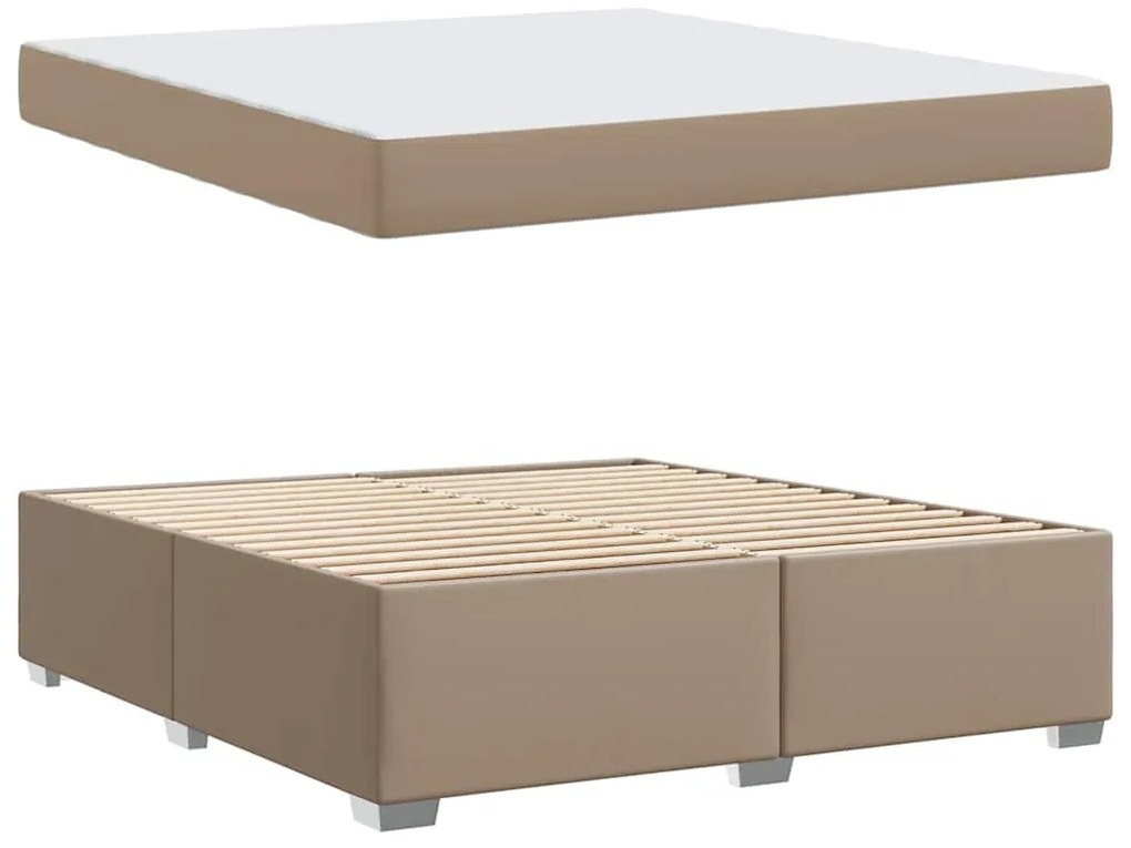 vidaXL Σκελετός Κρεβατιού Καπουτσίνο 180 x 200 cm Τεχνητό δέρμα