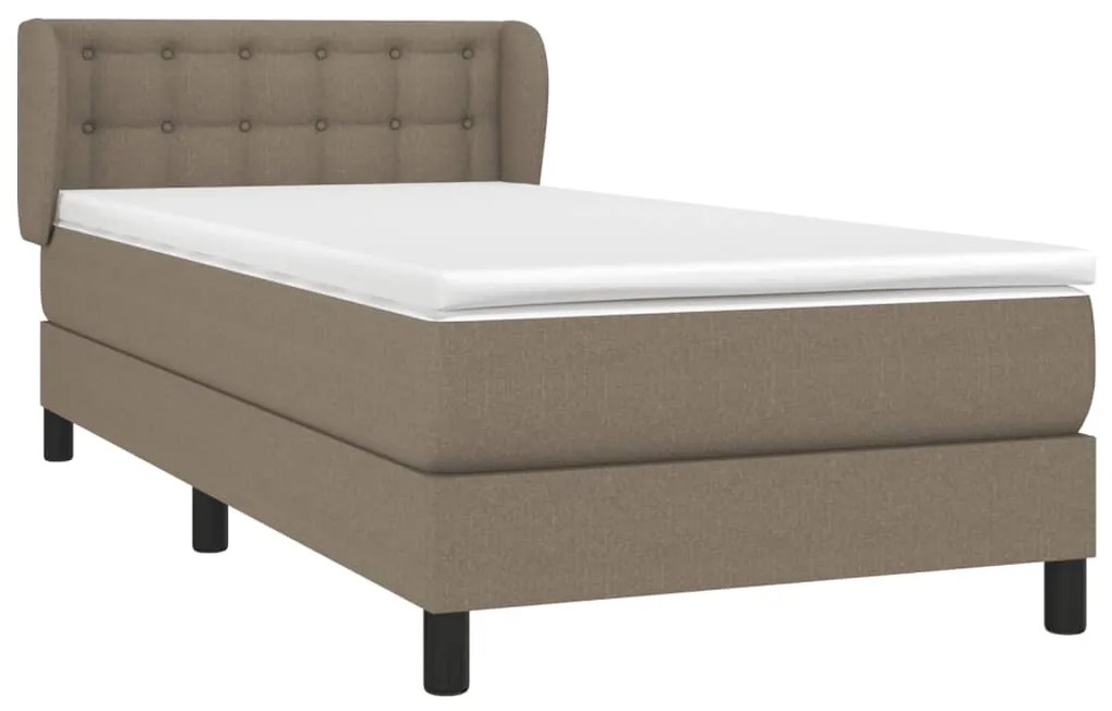 vidaXL Κρεβάτι Boxspring με Στρώμα Taupe 90x190 εκ.Υφασμάτινο