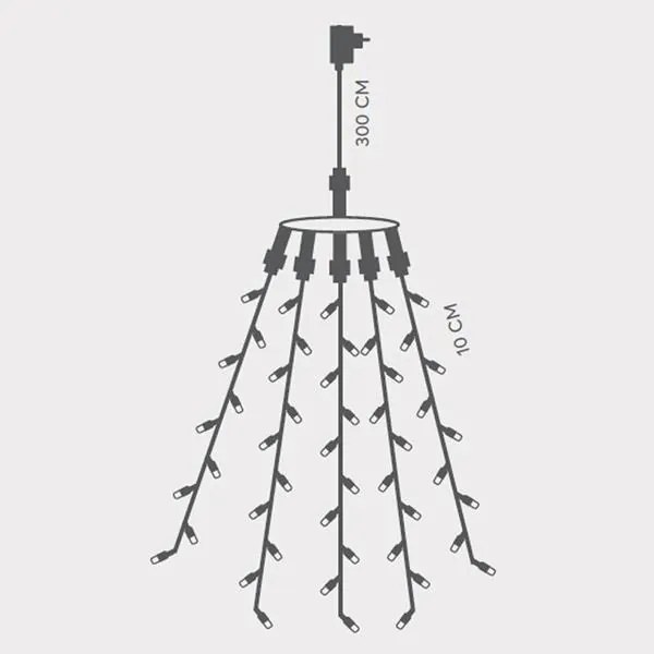 ΧΤΑΠΟΔΙ, 175 LED 3mm, 31V, 5 ΓΡΑΜΜΕΣ, ΜΕ ΜΕΤΑΣΧΗΜΑΤΙΣΤΗ, ΠΡΟΕΚΤΑΣΗ ΠΑΡΟΧΗΣ 300cm, ΠΡΑΣΙΝΟ ΚΑΛΩΔΙΟ, ΛΕΥΚΟ LED ΑΝΑ 10cm, ΙΡ44 - 2 ΤΕΜ