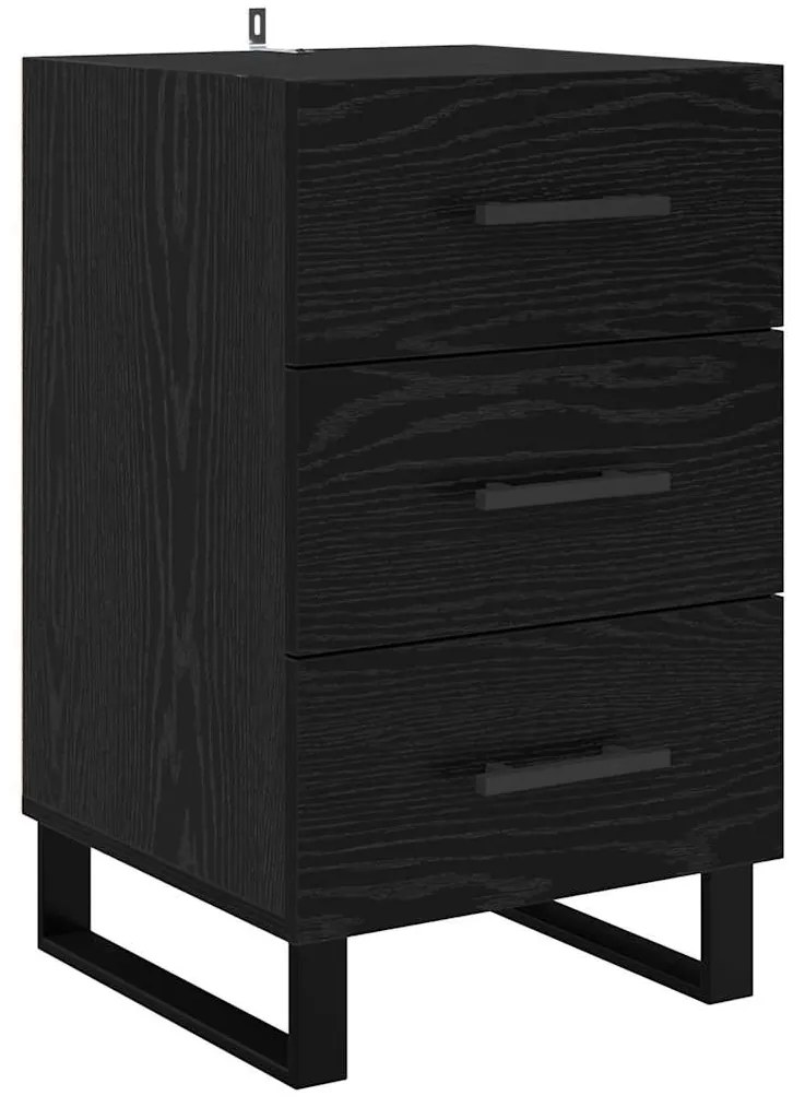 vidaXL Κομοδίνο Μαύρη Οξυά 40 x 40 x 66 εκ. Επεξεργασμένο ξύλο