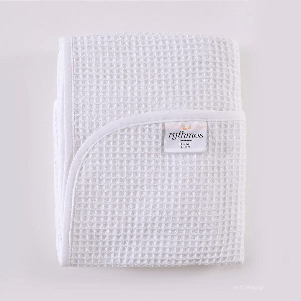 Κουβέρτα Πικέ Αγκαλιάς (80x90) Rythmos Sweety White