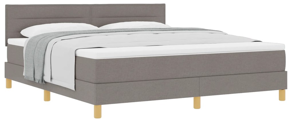 vidaXL Κρεβάτι με Ελατήριο και Στρώμα Taupe 180x200 εκ. Ύφασμα