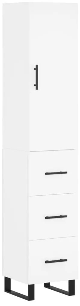 vidaXL Ντουλάπι Λευκό 34,5 x 34 x 180 εκ. από Επεξεργασμένο Ξύλο