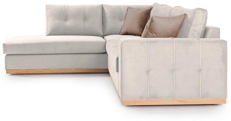 Γωνιακός καναπές δεξιά γωνία Boston pakoworld ύφασμα cream-mocha 280x225x90εκ - Ύφασμα - 168-000020