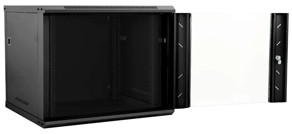 vidaXL Ντουλάπα δικτύου με αποθήκευση Μαύρο 60 x 60 x 50 εκ Ατσάλι