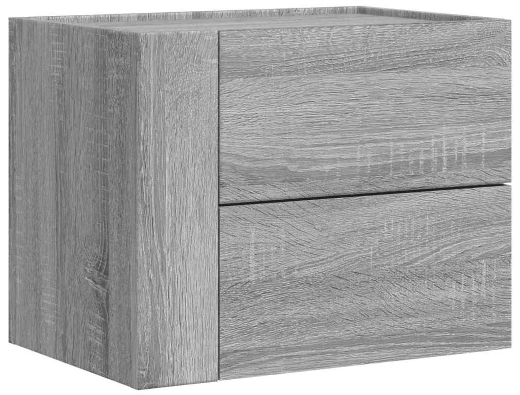 Κομοδίνα Επιτοίχια Γκρι Sonoma 45x30x35 εκ. - Γκρι