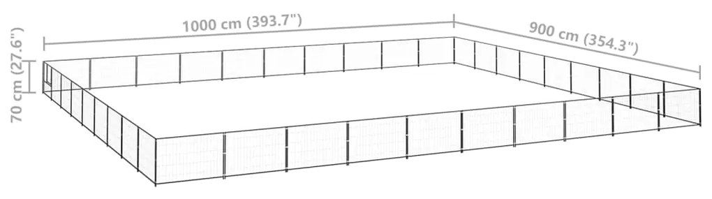 Σπιτάκι Σκύλου Μαύρο 90 μ² Ατσάλινο - Μαύρο