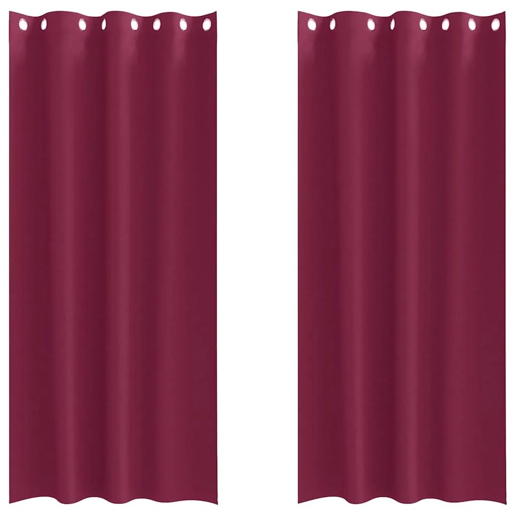 vidaXL Κουρτίνες με κουρτίνες 2 pcs Κόκκινο 225x140εκ. Πολυεστέρας