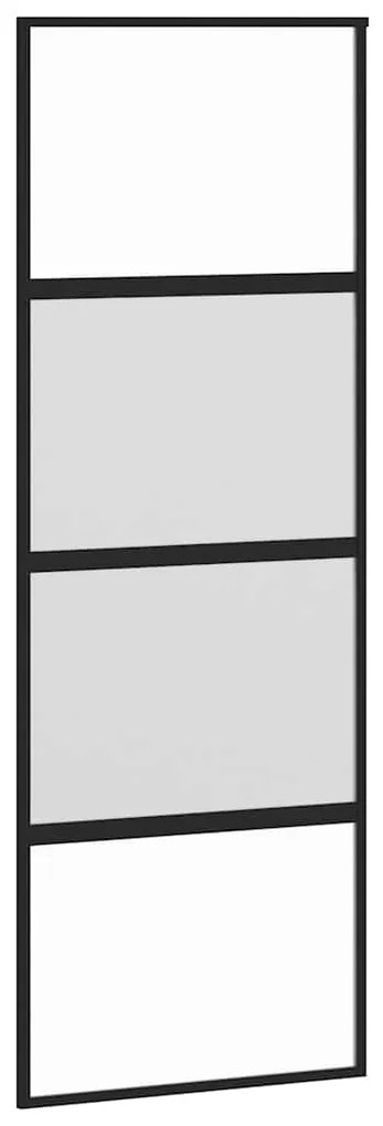 vidaXL Συρόμενη πόρτα με σετ υλικού 76x205 cm από γυαλί&Αλουμίνιο