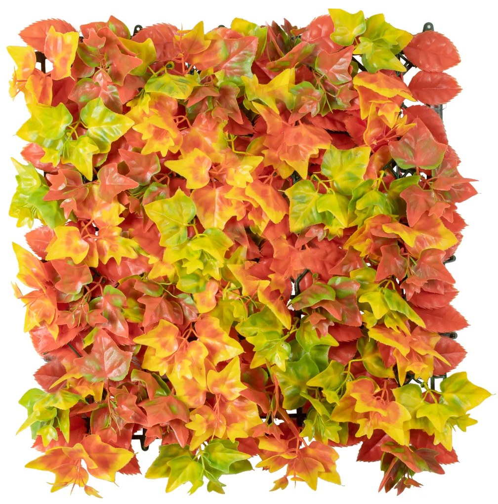 GloboStar® Artificial Garden AUTUMN MAPLE 20349 Τεχνητό Διακοσμητικό Πάνελ Φυλλωσιάς - Κάθετος Κήπος σύνθεση Φθινοπωρινός Σφένδαμος Μ50 x Π50 x Υ10cm