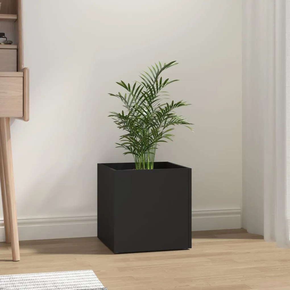 vidaXL Ζαρντινιέρα Μαύρη 40 x 40 x 40 εκ. από Επεξεργασμένο Ξύλο