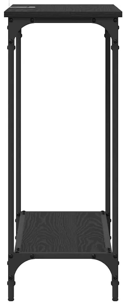 vidaXL Τραπέζι κονσόλας με ράφι Μαύρη δρυς 75 x 30.5 x 75 εκ