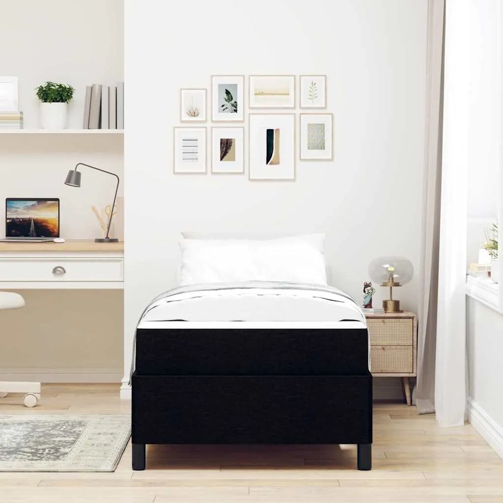 vidaXL Κρεβάτι με ελατήρια Μαύρο 90 x 190 cm