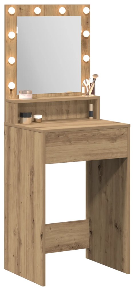 vidaXL Καθρέφτης με LED Φώταartisan oak 50x41x135 εκ