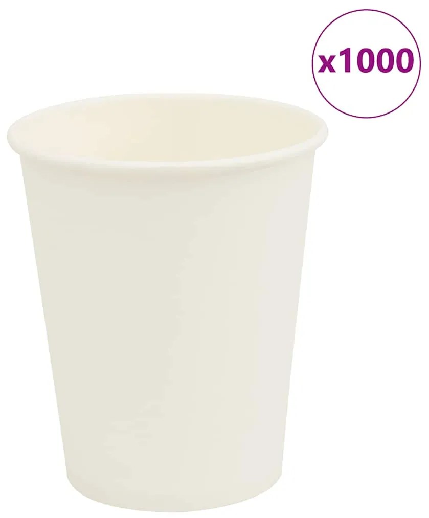 vidaXL Χάρτινα κύπελλα καφέ 1000 τεμάχια 8oz 200ml Λευκό