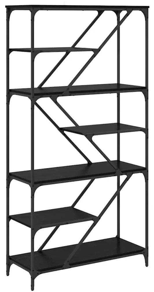 vidaXL Ράφι Βιβλίων Μαύρη Οξυά 91 x 36 x 176 εκ Επεξεργασμένο ξύλο