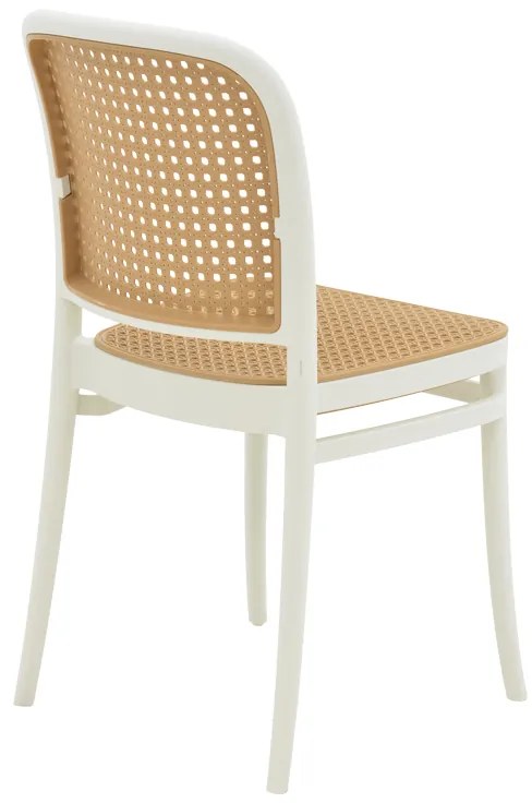Καρέκλα Nereus pakoworld pp φυσικό-λευκό 45x43x84εκ