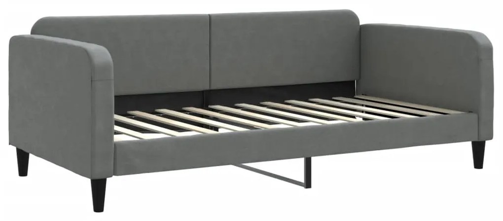 vidaXL Καναπές Κρεβάτι Συρόμενος Σκ. γκρι 100x200εκ. Ύφασμα Στρώματα
