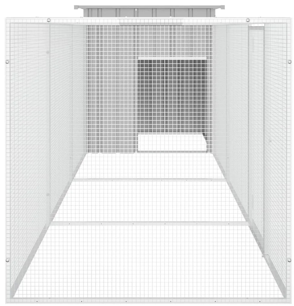 vidaXL Κοτέτσι - Κλουβί Γκρι 400x91x100 εκ. από Γαλβανισμένο Χάλυβα