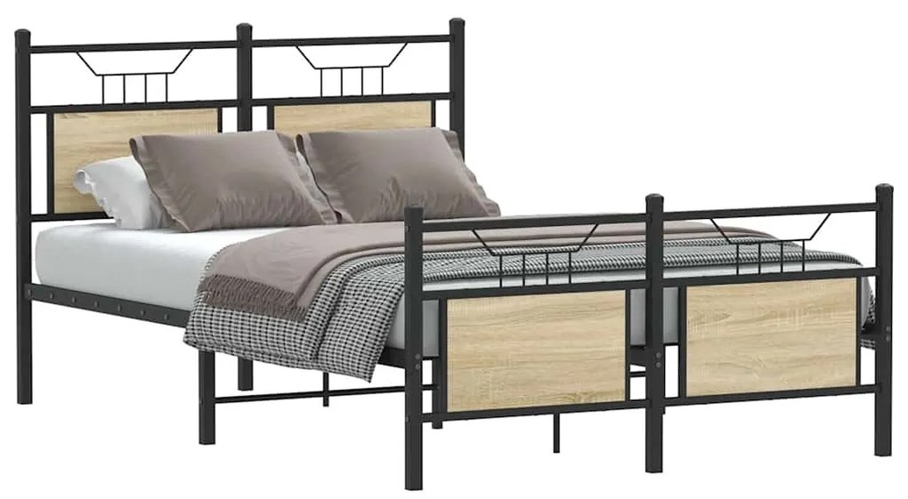 vidaXL Πλαίσιο Κρεβατιού Χωρ. Στρώμα Sonoma Δρυς 120x200εκ. Επ. Ξύλο