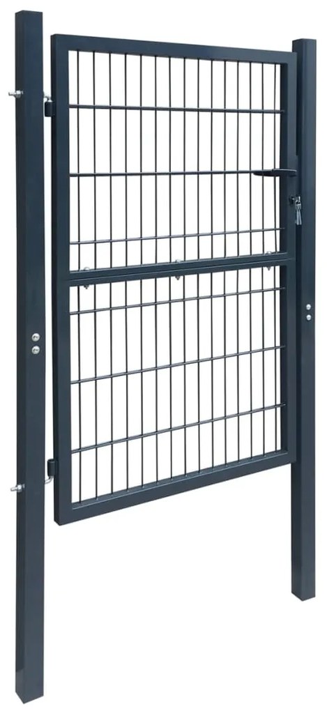 vidaXL Πόρτα Περίφραξης (Μονή) Γκρι Ανθρακί 106 x 190 εκ.