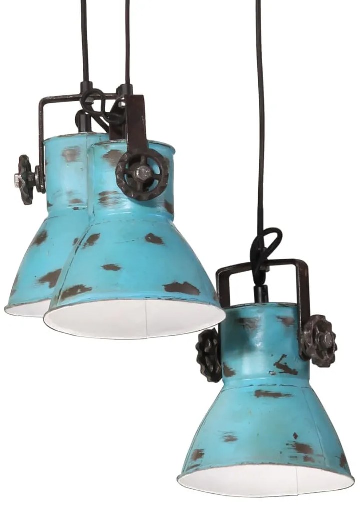 vidaXL Φωτιστικό Κρεμαστό 25 W Αντικέ Μπλε 30x30x100 εκ. Ε27