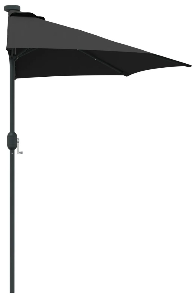 vidaXL Ομπρέλα Κήπου Μαύρο 294 x 150 x 223 εκ ύφασμα