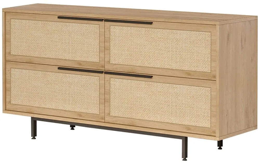 Μπουφές On 956LCS3440 160x44,5x74,3cm Oak Μοριοσανίδα, Μέταλλο
