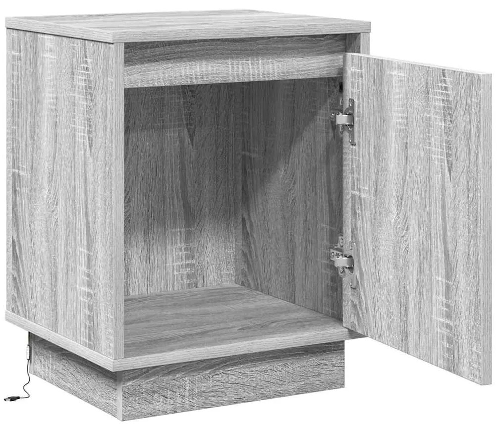 vidaXL Κομοδίνο με 2 pcs Γκρι 39 x 34.5 x 50 εκ. Επεξεργασμένο ξύλο