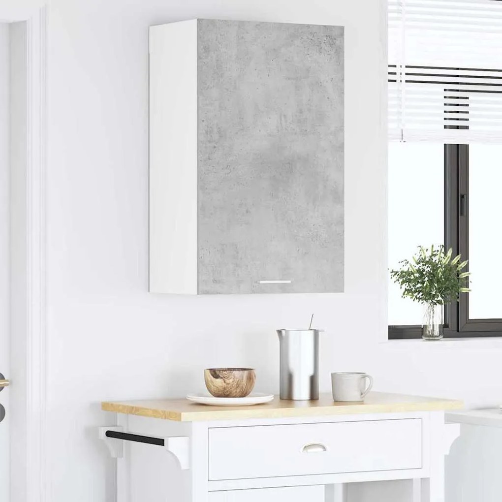 vidaXL Κρεμαστό ντουλάπι με αποθήκευση Riga Σκυρόδεμα Γκρι και Λευκό