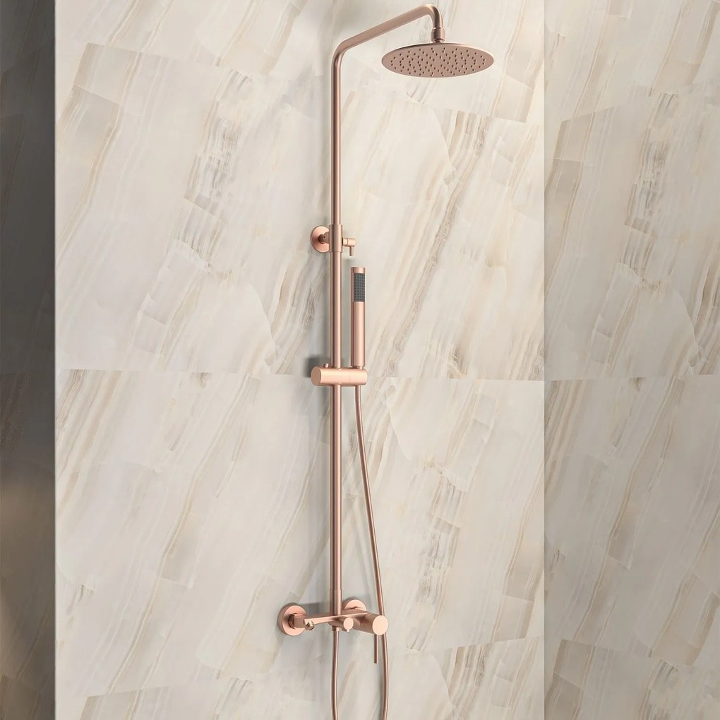 Karag SO551B-RG Artemis Μπαταρία σταθερού ντους με ρουξούνι Rose Gold
