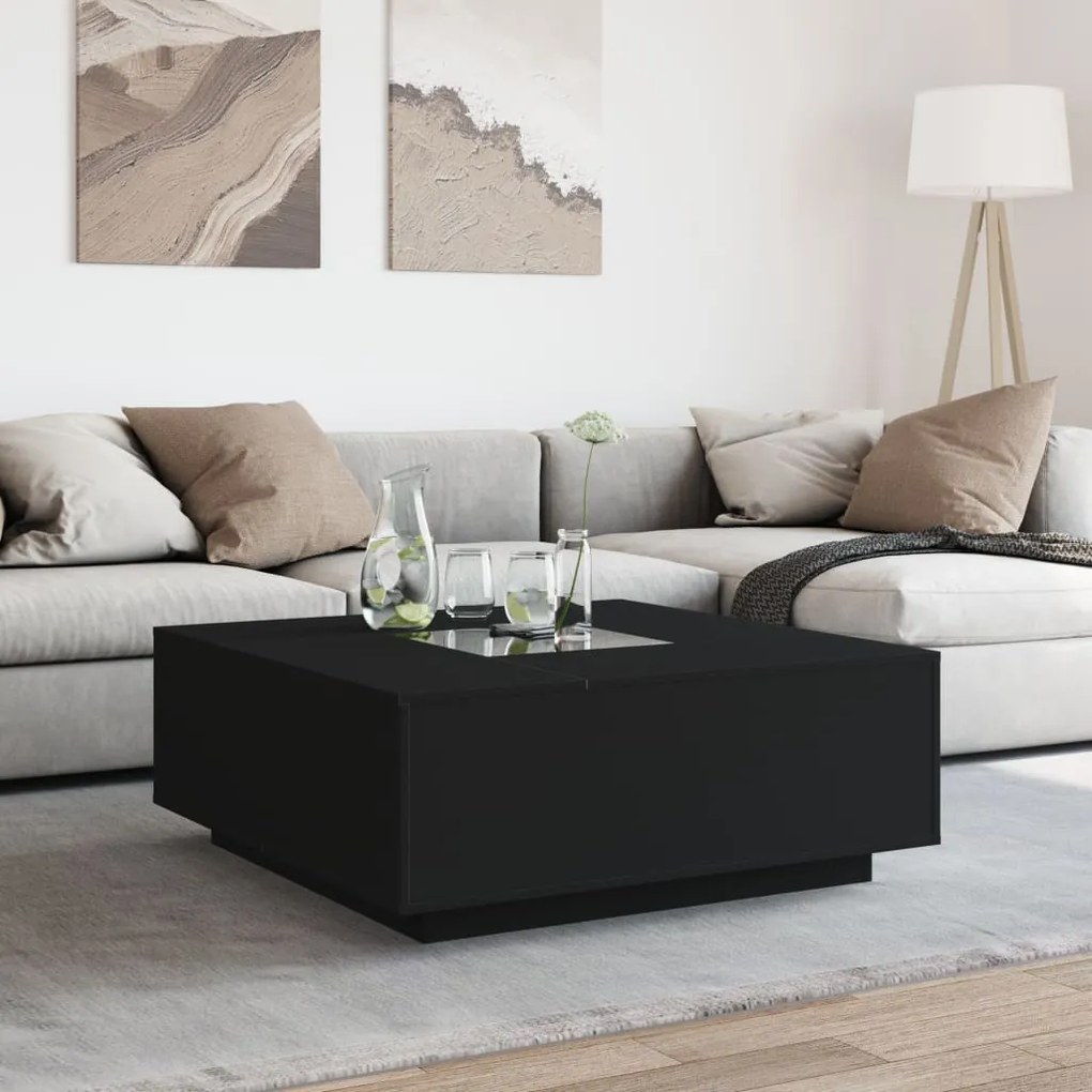 vidaXL Τραπεζάκι Σαλονιού Infinity LED Μαύρο 100x100x40 εκ.
