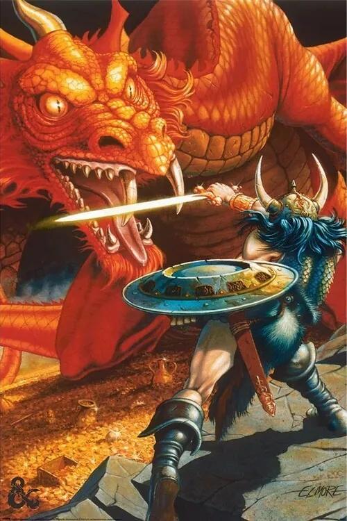 Αφίσα Dungeons & Dragons - Classic Red Dragon Battle, (61 x 91.5 cm)