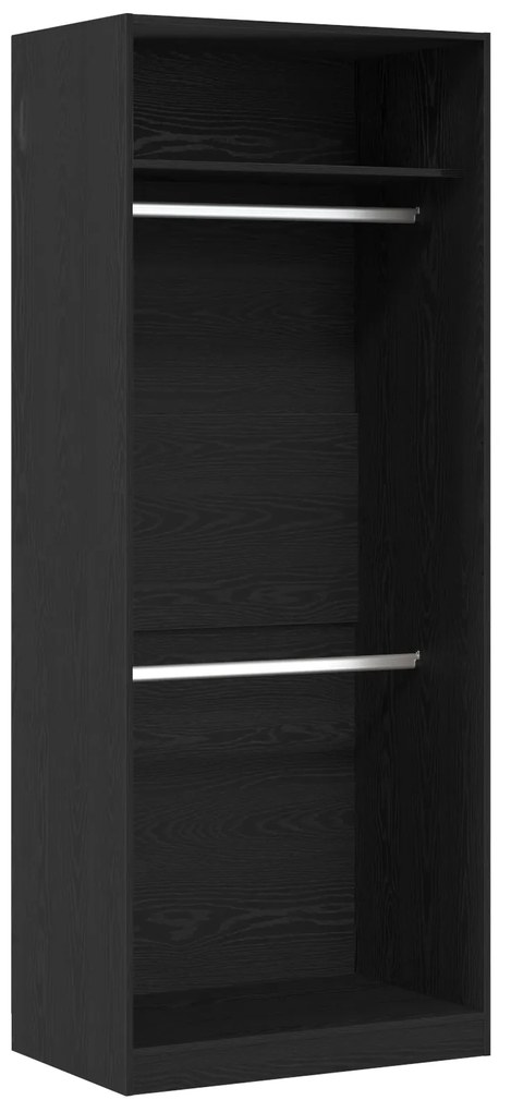 vidaXL Ντουλάπα Black Oak  - 80 x 50 x 200 cm, Φτιαγμένη από επεξεργασμένο ξύλο