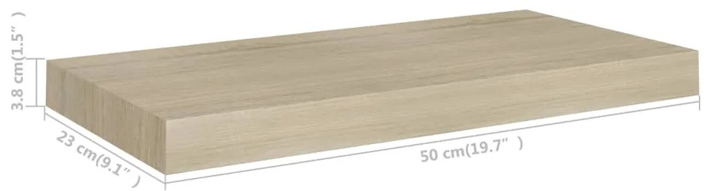 Ράφι Τοίχου Χρώμα Δρυός 50x23x3,8 εκ. MDF - Καφέ