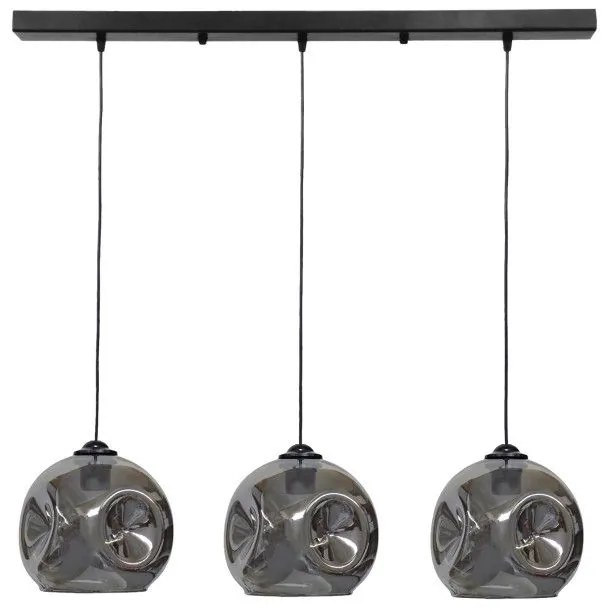 Κρεμαστό Φωτιστικό Οροφής 3xE27 Γυαλί Pop Heronia Lighting 02-0395 Φιμέ/Smoke