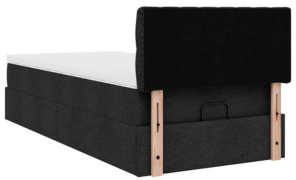 Οθωμανικό κρεβάτι με στρώμα Μαύρο 90x190cm Ύφασμα 3311506
